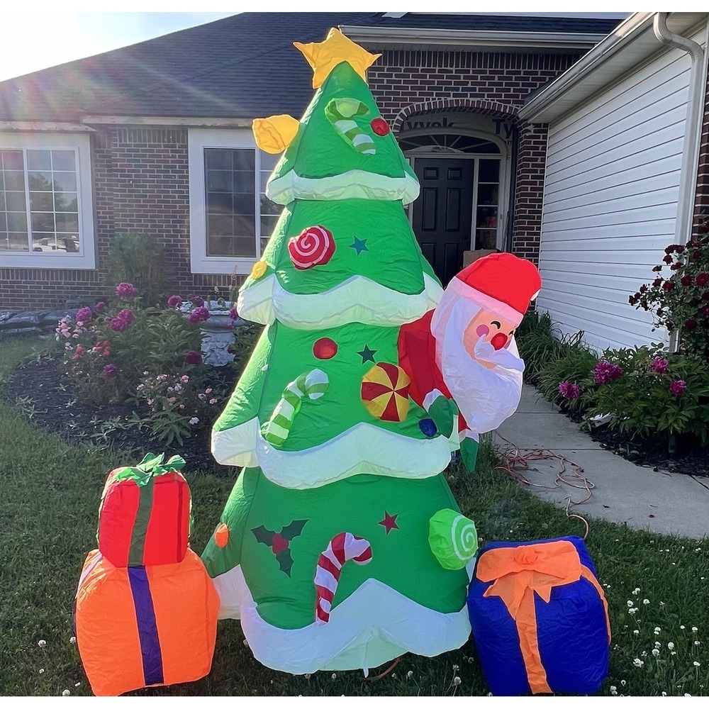 7FT Inflatable Christmas Tree LED Lights Blow up Outdoor Yard Party Decoration